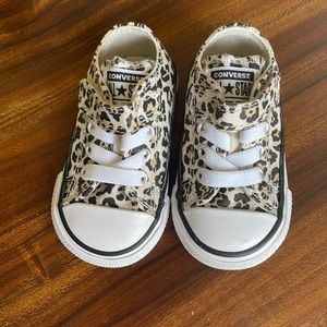 Baby Cheetah Print Converse Size 3c BRAND NEW NEVER WORN